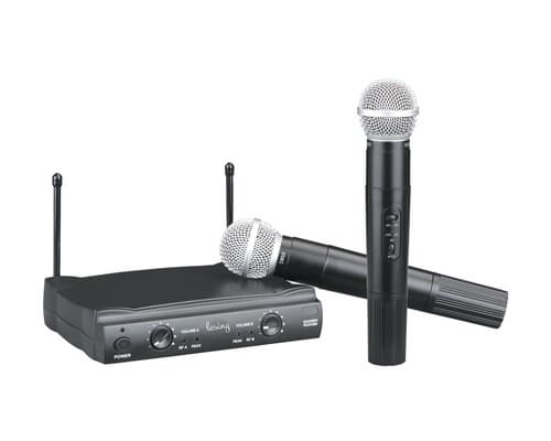 2 channel VHF wireless microphone system